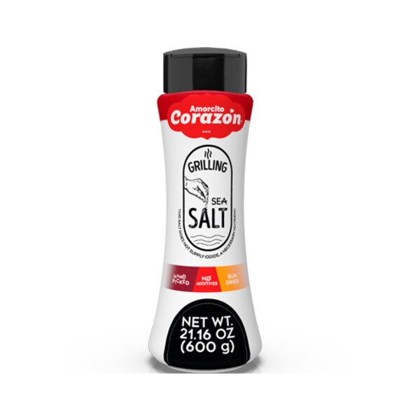 Amorcito Corazon Grilling Sea Salt Bottle 21.16 oz (600g) Sal de Mar Parrilla Botella